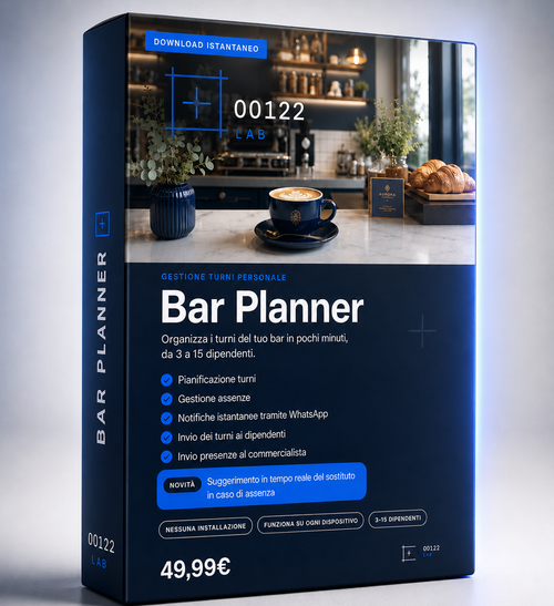 Bar Planner Add-on Funzioni Avanzate